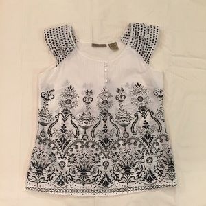 White and Black patterned top
